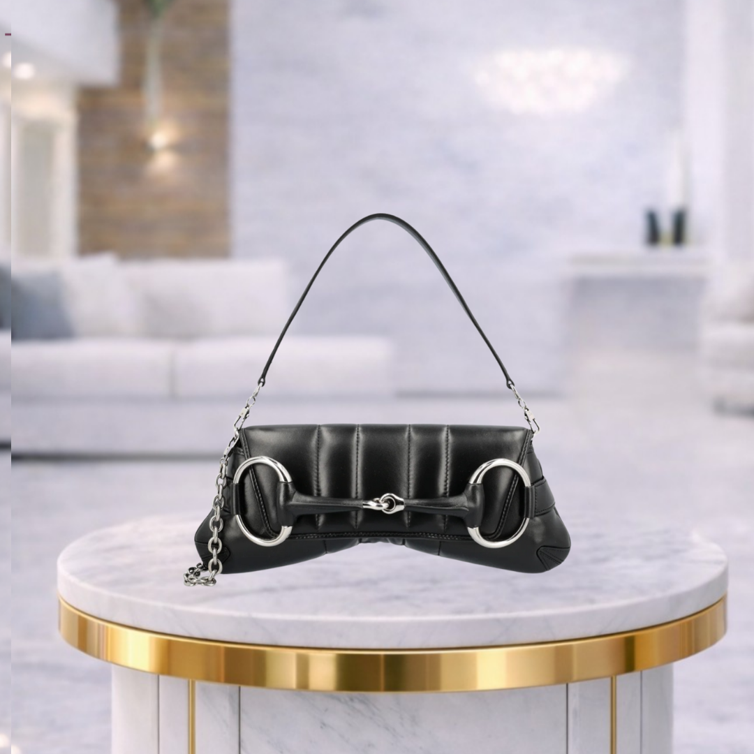 Bolso Gucci Horsebit Chain Medium Black