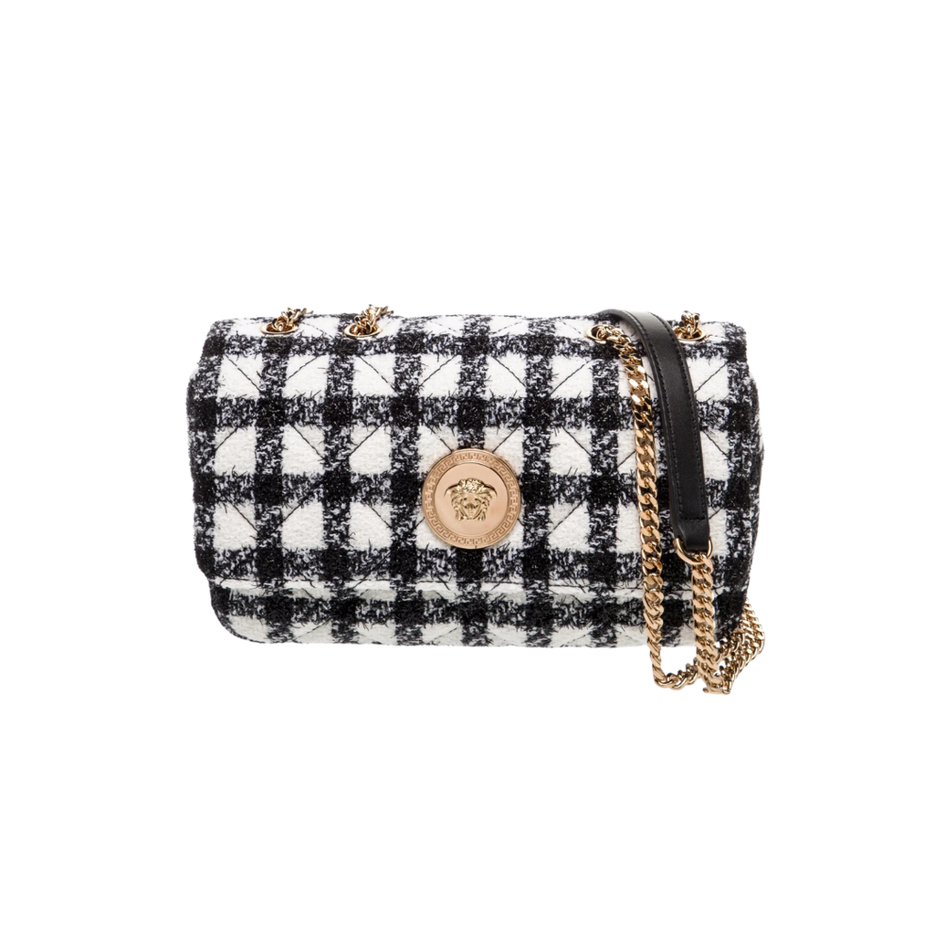 Bolso Versace Medusa Tweed B&W