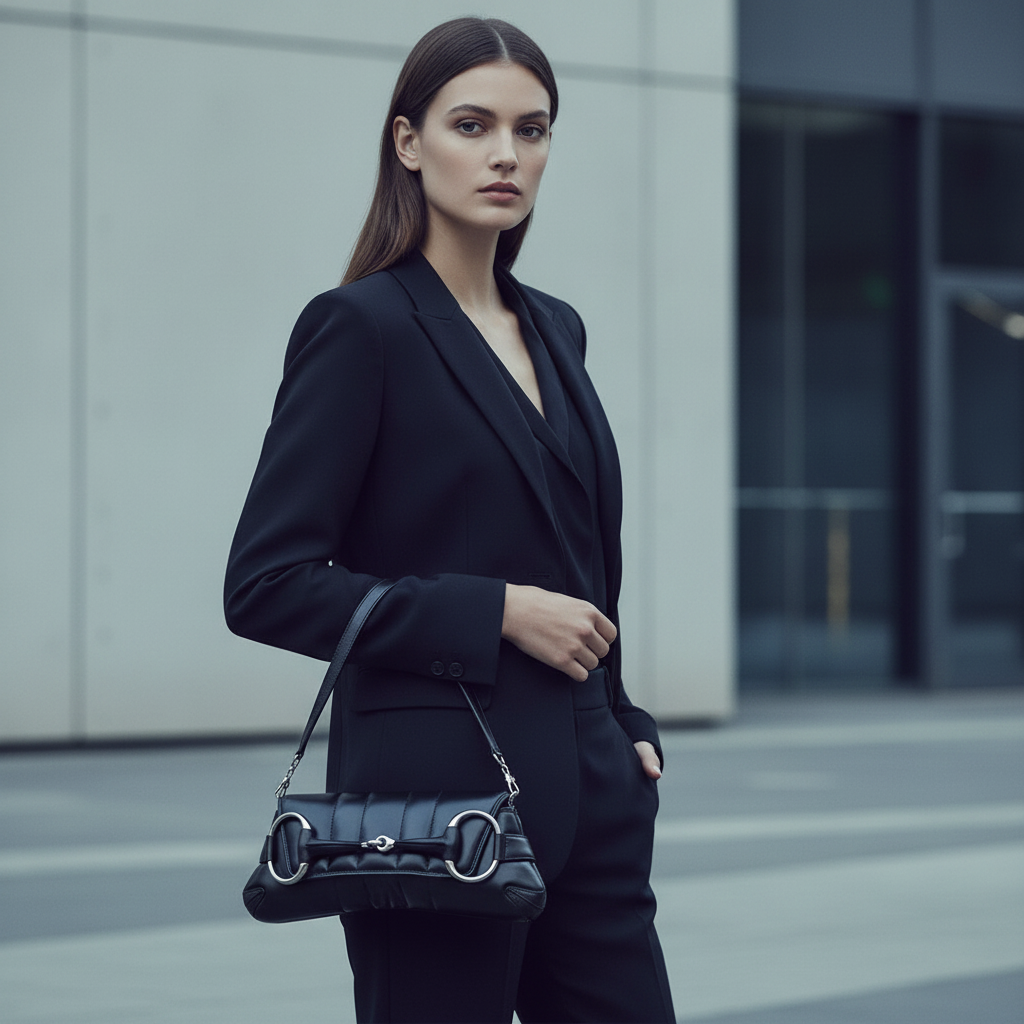 Bolso Gucci Horsebit Chain Medium Black