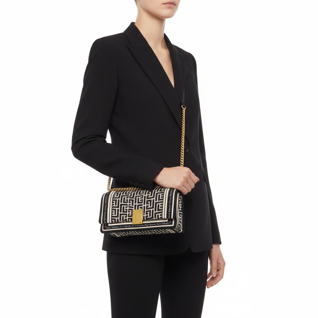 Bolso Balmain 1945 Monogram Print